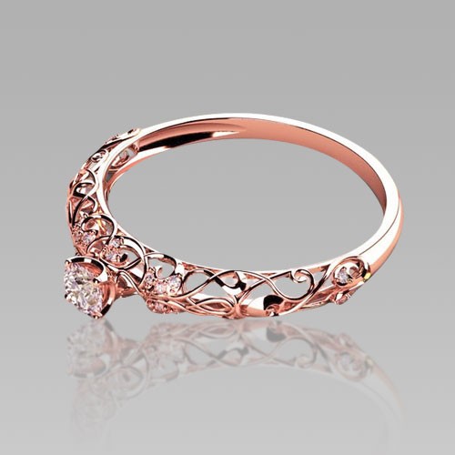 Rose gold womens wedding rings